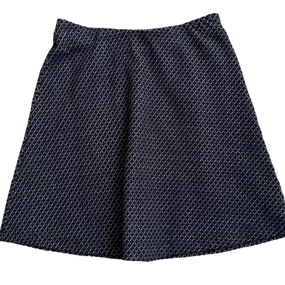 Loft Black White Diamond Pattern Lined Mini Skirt… - image 1